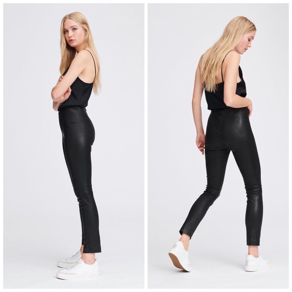Rag and Bone Stretch Skinny Leather Pants - Picture 2 of 12